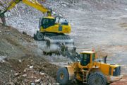 Diggers in a quarry